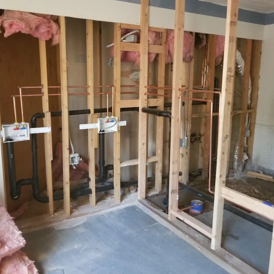 Copper pipe rough-in and plumbing installation in Winterville